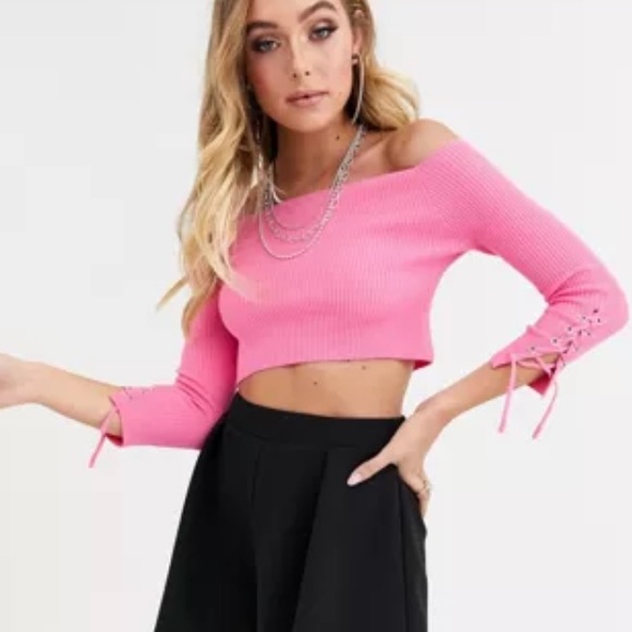 Pink Cropped Sweater - Picture 2 of 2